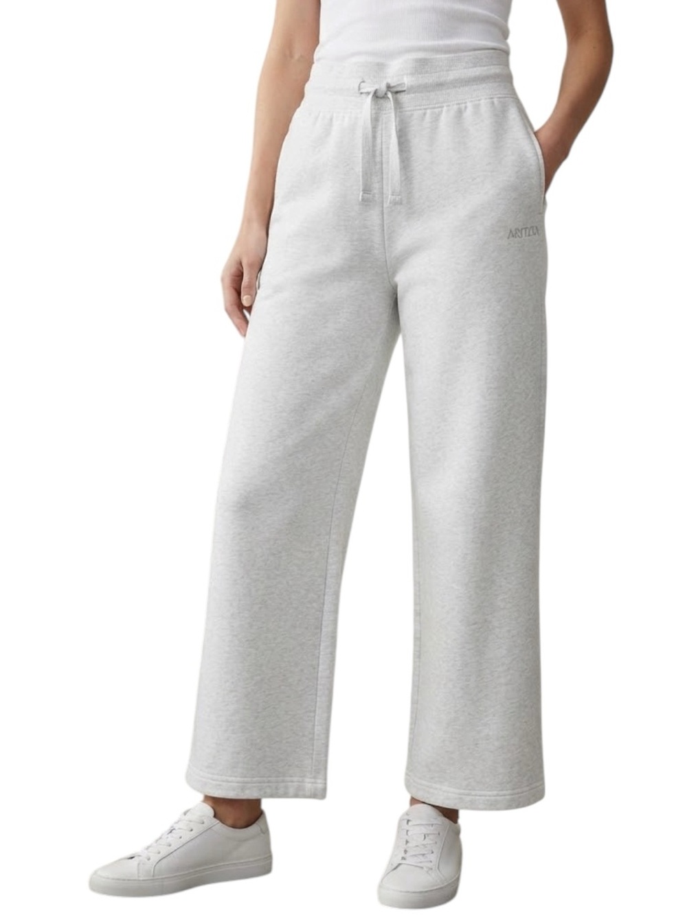 ARITZIA Sweatfleece Perfect Fit Wide Leg Grey Joggers Lounge Streetwear 2XS